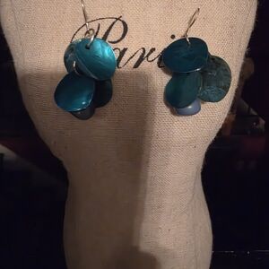 Elegant Teal Dangle Earrings